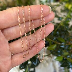Solid 14k Rose Gold Chain Necklace